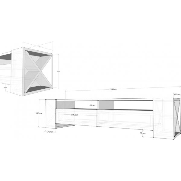 Sussudio mediabenk - Hvit Sussudio mediabenk - Hvit