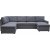Dream sovesofa med oppbevaring (U-sofa) venstre - Mrkegr (stoff)