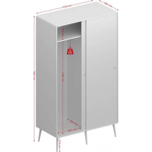 Softline garderobe - Grå Softline garderobe - Grå