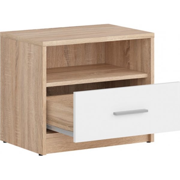 Nepo Plus nattbord - Lys eik/hvit Nepo Plus nattbord - Lys eik/hvit