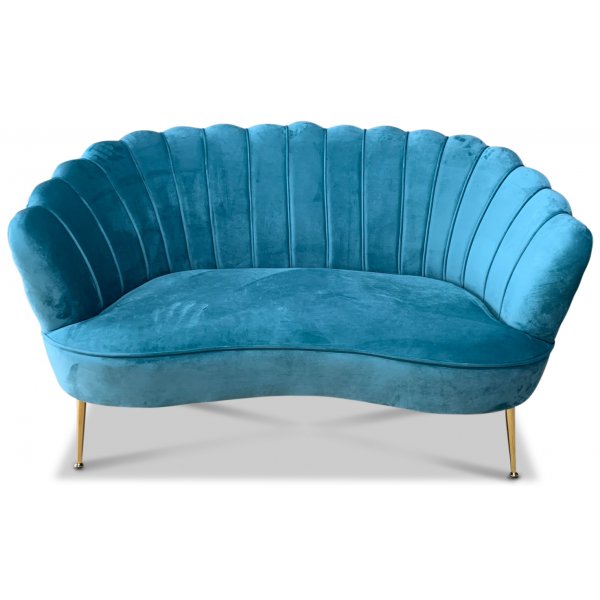 Snckan 2-seter sofa - Turkis flyel / Messing