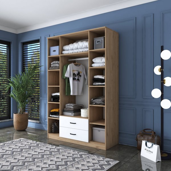 Baden garderobe 12 - Valnøtt/hvit Baden garderobe 12 - Valnøtt/hvit