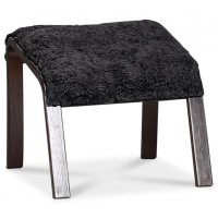 Lammet / Fashion fotskammel i saueskinn scandinavian dark grey - Mørk valnøtt Lammet / Fashion fotskammel i saueskinn scandinavian dark grey - Mørk valnøtt
