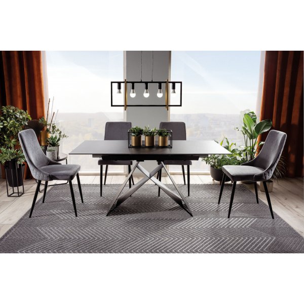 Westin spisebord, 120-160 cm - Svart