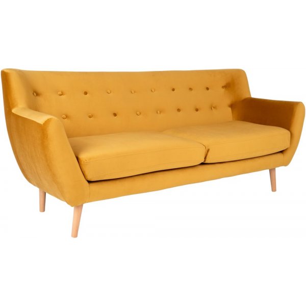 Monte 3-seters sofa - Gul/bøk Monte 3-seters sofa - Gul/bøk