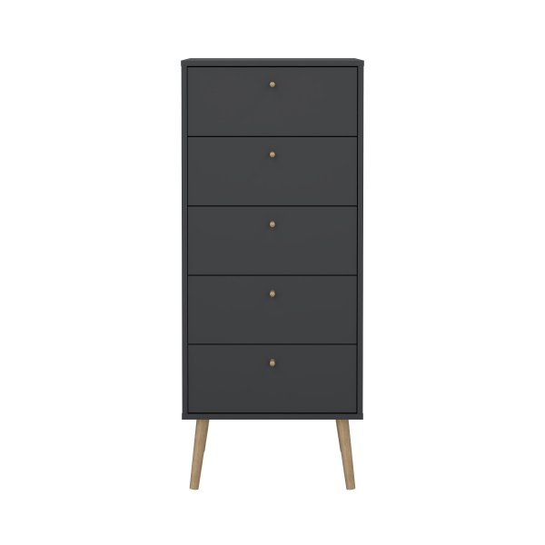 Bodo kommode med 5 skuffer - matt gr�