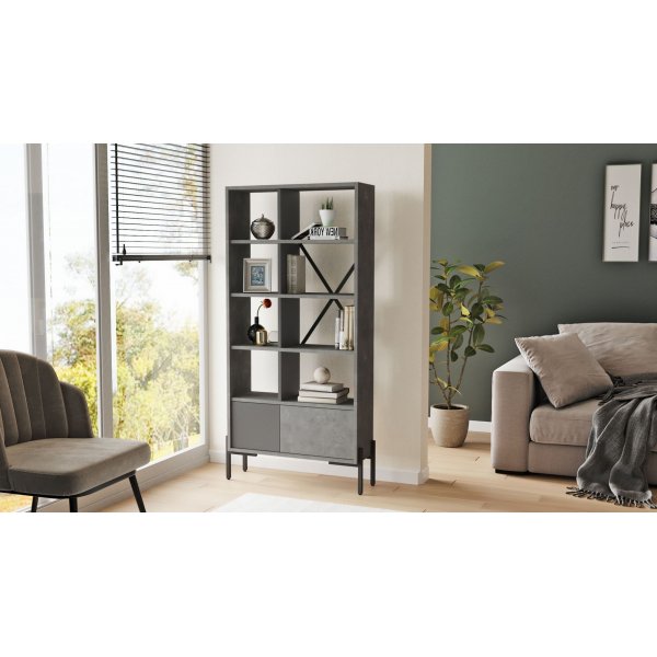 Bruno bokhylle - Grå/antrasitt Bruno bokhylle - Grå/antrasitt