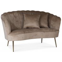Kingsley 2-seter sofa - Beige fløyel / Messing Kingsley 2-seter sofa - Beige fløyel / Messing