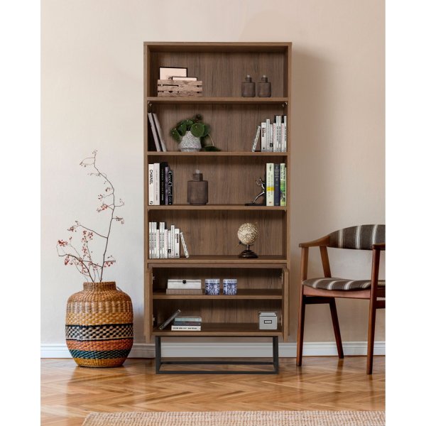 Reale bokhylle - Valnøtt/svart Reale bokhylle - Valnøtt/svart