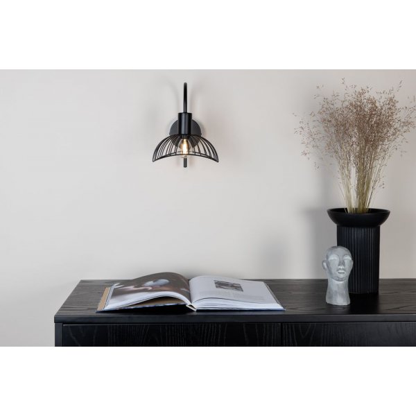 Netthult vegglampe - svart