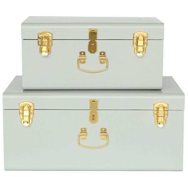 Matteus koffert X 2 (lysegr | messing)