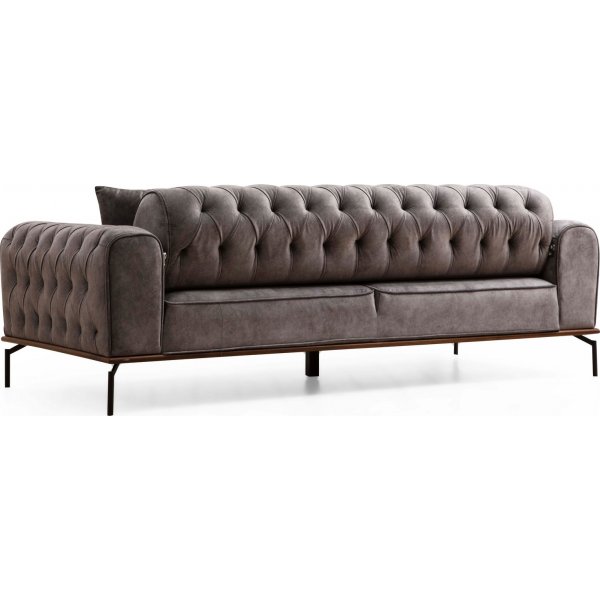 Siesta 3-seters chesterfield sofa - antrasitt Siesta 3-seters chesterfield sofa - antrasitt