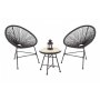 Cafgruppe Fiji bord + 2 stoler - Svart