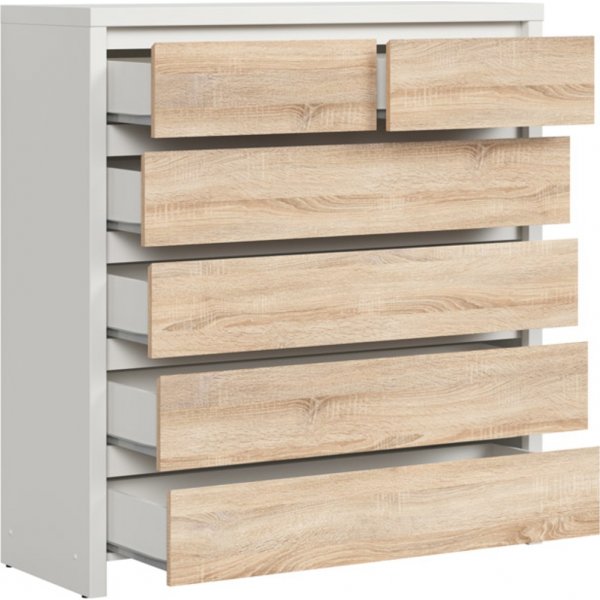 Kaspisk kommode 104,5 x 112 cm - Hvit/sonoma eik