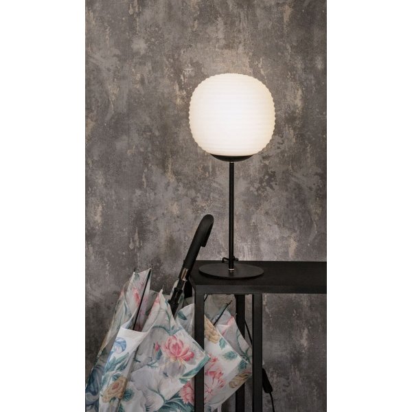 Bordlampe Rille - Svart/opalhvit