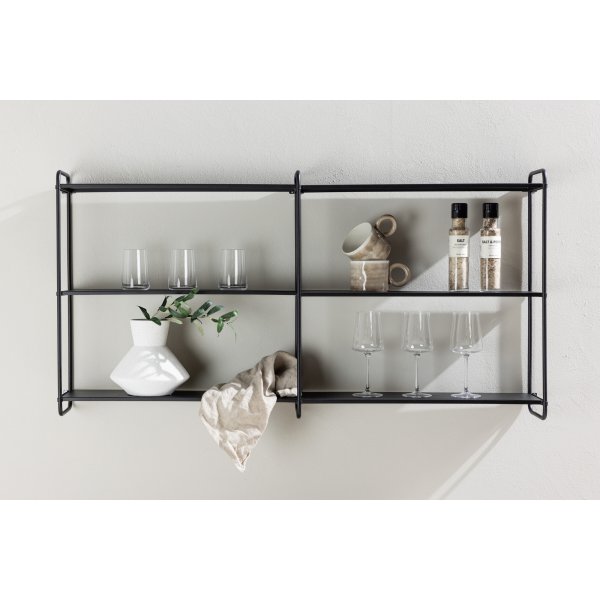 Lyon vegghylle 63 x 122 cm - Sort