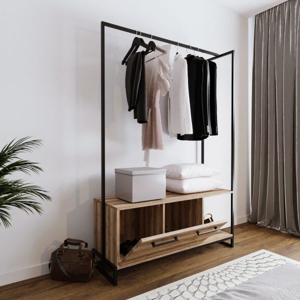 Minsk hallmøbler - Eik/sort Minsk hallmøbler - Eik/sort