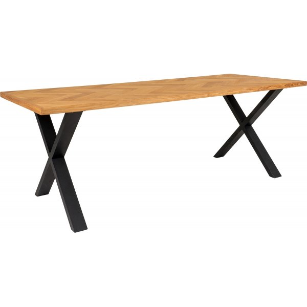Bordeaux spisebord 200 x 95 cm - Fiskebeinsmnstret eik