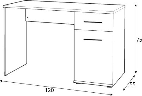 Abdel skrivebord - Sonoma eik/hvit Abdel skrivebord - Sonoma eik/hvit