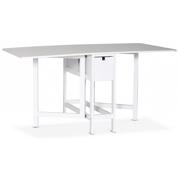 Sandhamn spisegruppe; Klaffbord med 4 stoler med doble kryss i ryggen Sandhamn spisegruppe; Klaffbord med 4 stoler med doble kryss i ryggen