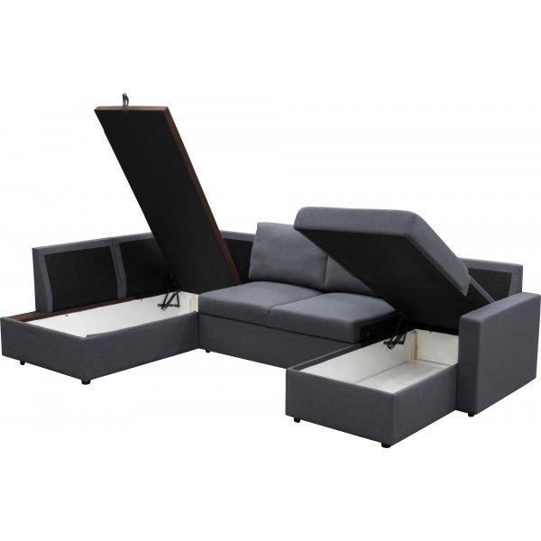 Sovesofa U-modell mørkegrå - Tärnö + Tekstilrens for møbler Sovesofa U-modell mørkegrå - Tärnö + Tekstilrens for møbler