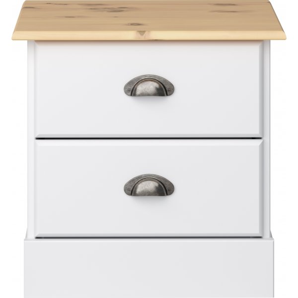 Nola nattbord - Hvit/beige Nola nattbord - Hvit/beige