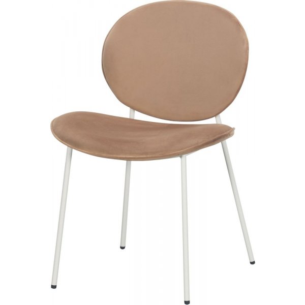 Rondo stol - Lysebrun (fløyel)/hvit Rondo stol - Lysebrun (fløyel)/hvit