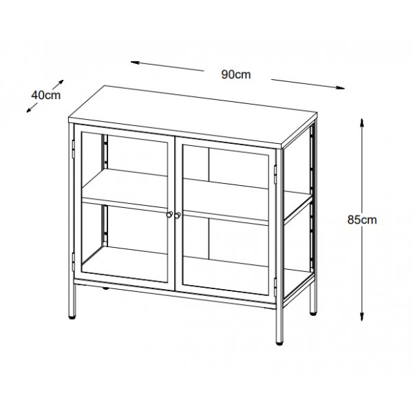 Cliff skjenk i metall med 3 dører - Svart / Klarglass COPY Cliff skjenk i metall med 3 dører - Svart / Klarglass COPY
