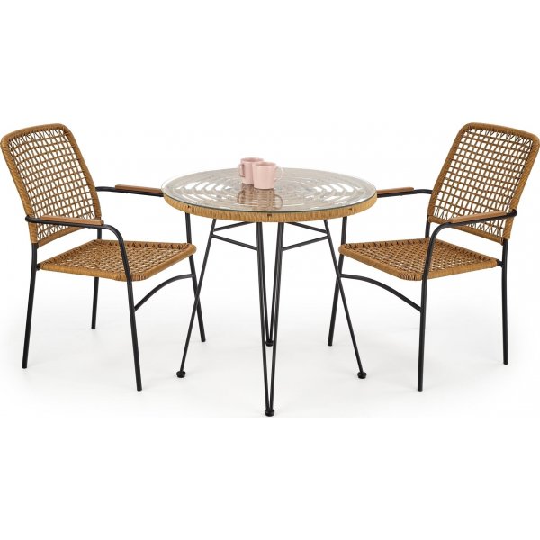 Falcon spisebord Ø79 cm - Rotting/sort Falcon spisebord Ø79 cm - Rotting/sort