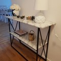 Kundebilde Hvit marmorplate - 110x35x81,5 cm