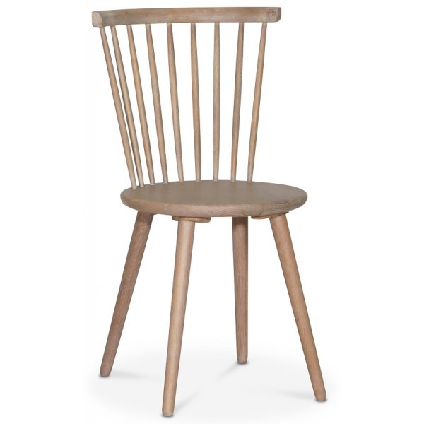 Edge spisegruppe; Spisebord i hvit HPL 140x90 cm med 4 Castor stokkstoler i hvitvask