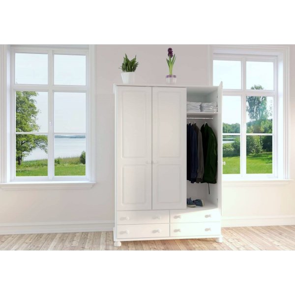 Richmond garderobeskap med 3 dører - Hvit Richmond garderobeskap med 3 dører - Hvit