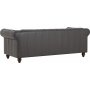 Chesterfield Royal 3-seters sofa - Svart vintage (PU skinn)