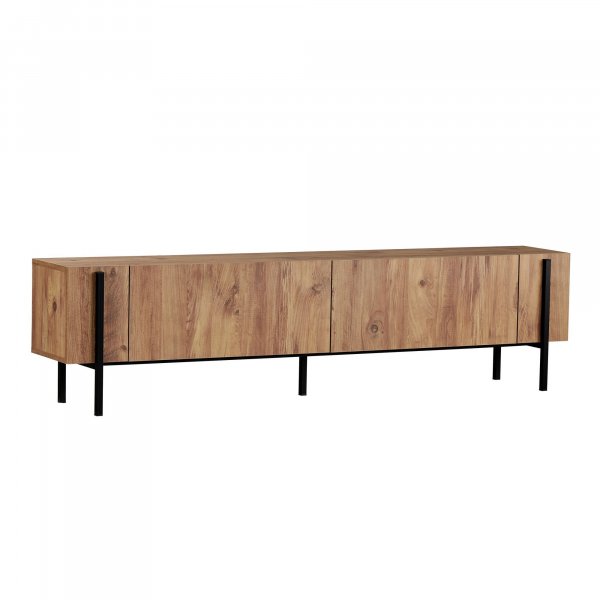 TV-stativ Nemming 180 cm - Atlantic Pine/Svart