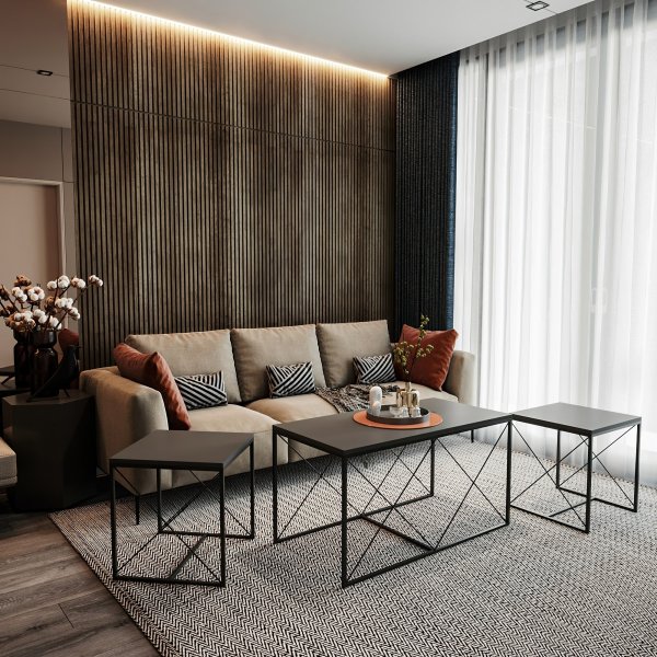 Ravina salongbord 45/100 x 45/50 cm - Antrasitt/svart Ravina salongbord 45/100 x 45/50 cm - Antrasitt/svart