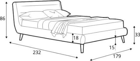 Bernard seng - Lysegrå Bernard seng - Lysegrå