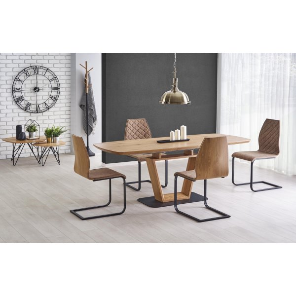 Hemming spisebord uttrekkbart - Svart/gull eik Hemming spisebord uttrekkbart - Svart/gull eik