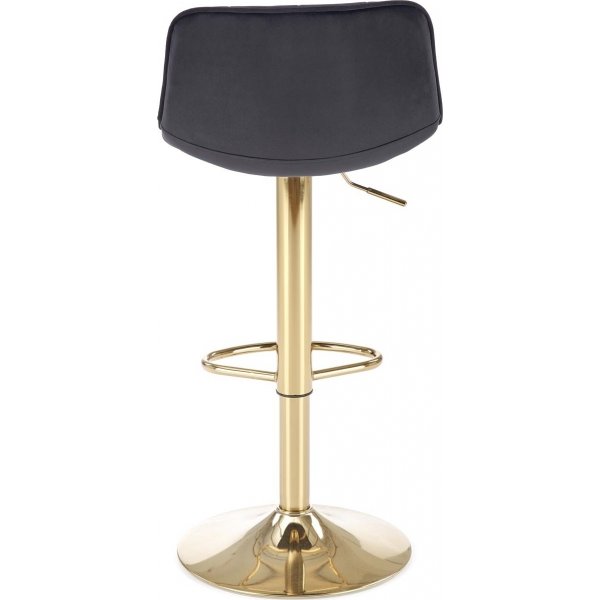 Barkrakk svart fløyel med gullfot - Setehøyde 62-84 cm Barkrakk svart fløyel med gullfot - Setehøyde 62-84 cm