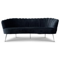 Snäckan 3-seter sofa - Svart fløyel / Krom Snäckan 3-seter sofa - Svart fløyel / Krom