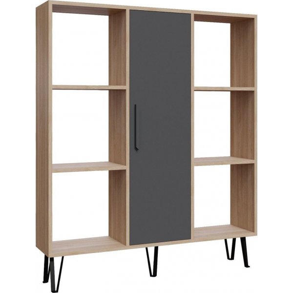 Peoria bokhylle - Eik/antrasitt