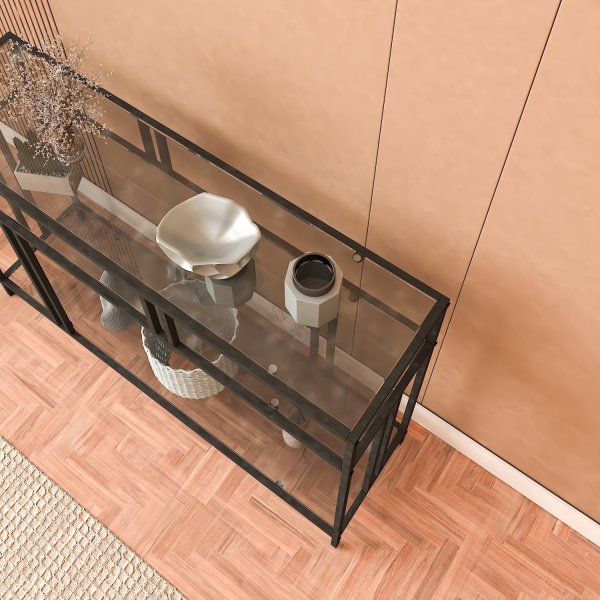 Vendela avlastningsbord - Sort/røykfarget glass Vendela avlastningsbord - Sort/røykfarget glass