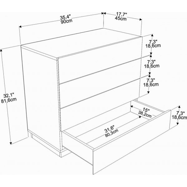Lines kommode - Hvit Lines kommode - Hvit