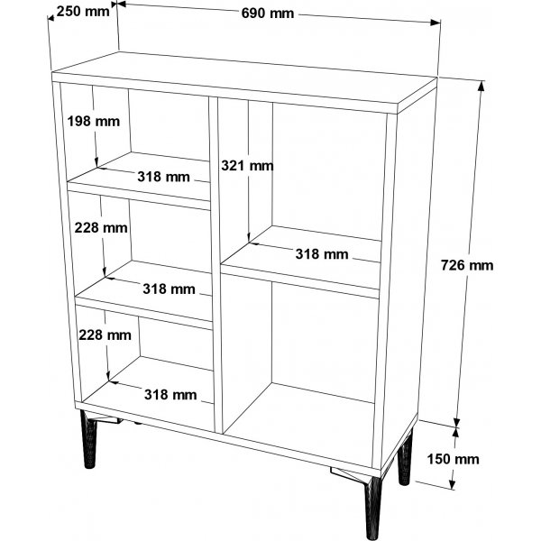 Lydia bokhylle - Gr/bronse