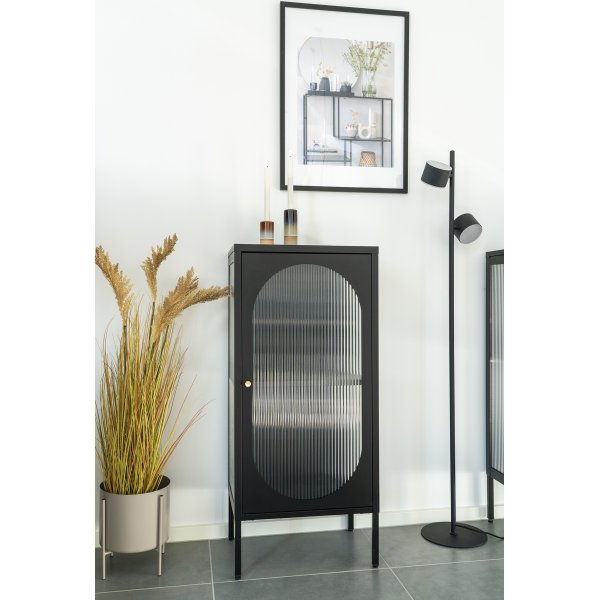 Adelaide glassskap 110x50 cm - Sort