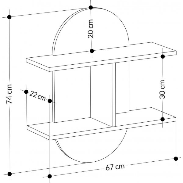 Auro vegghylle - Hvit/antrasitt