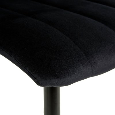 Kayla stol - Svart flyel + Mbelpleiesett for tekstiler