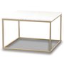 Terrazzo sofabord 75x75cm - Bianco Terrazzo & underdel i messing
