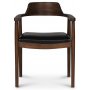 Alvares lenestol - Teak/Sort PU