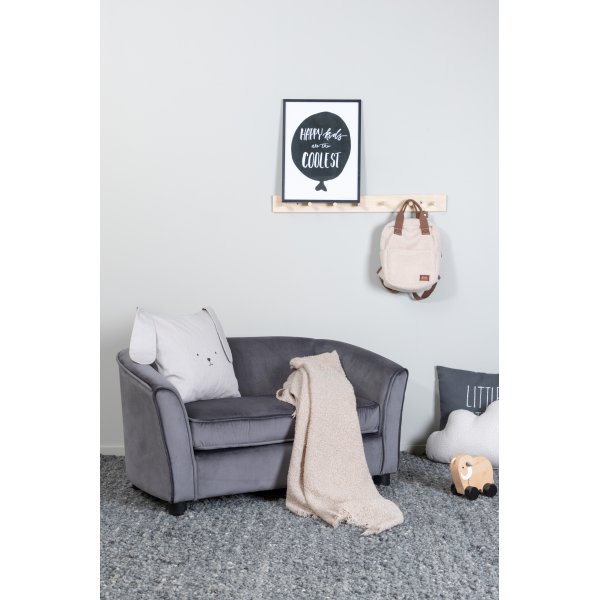 Moon barnesofa - Grå fløyel Moon barnesofa - Grå fløyel