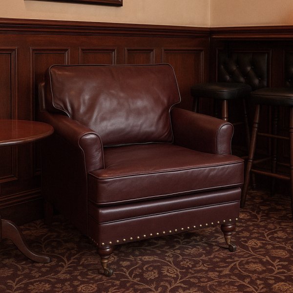 lenestol i brunt skinn Howard professor lenestol i brunt skinn Howard professor